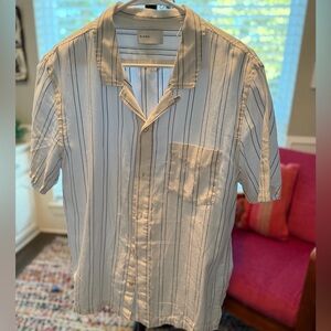 Baldwin Kansas City Designer Men's White Striped Shirt medium